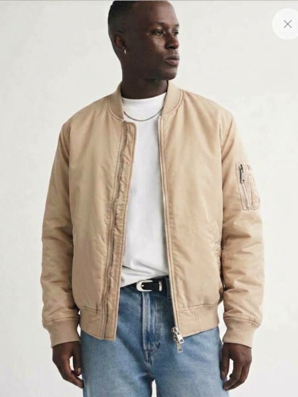 Kith bomber jacket M tan nylon